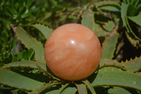 Polished Orange Twist Calcite Spheres x 3 From Maevantanana, Madagascar