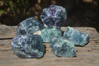 Natural Watermelon Fluorite Cobbed Specimens x 6 From Uis, Namibia