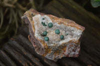 Natural Ball Malachite On Quartz Matrix Specimens x 3 From Kambove, Congo