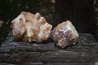 Natural Red Hematoid Quartz Clusters x 2 From Karoi, Zimbabwe