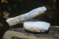 Natural Crystalline Blue Lace Agate Plates x 2 From Namibia