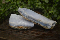 Natural Crystalline Blue Lace Agate Plates x 2 From Namibia