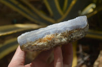 Natural Crystalline Blue Lace Agate Plates x 2 From Namibia