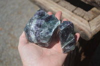 Natural Watermelon Fluorite Cobbed Specimens x 8 From Uis, Namibia