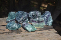 Natural Watermelon Fluorite Cobbed Specimens x 8 From Uis, Namibia