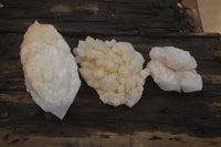 Natural Pineapple Candle Quartz Crystal Specimens x 3 Antsirabe, Madagascar