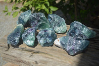 Natural Watermelon Fluorite Cobbed Specimens x 9 From Uis, Namibia