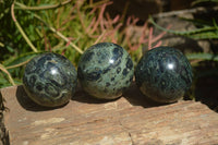 Polished Stromatolite Jasper Spheres x 3 From Katsepy, Madagascar