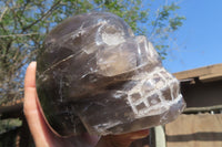 Polished Smokey Quartz Skull Carving x 1 From Madagascar