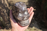 Polished Smokey Quartz Skull Carving x 1 From Madagascar