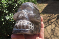 Polished Smokey Quartz Skull Carving x 1 From Madagascar