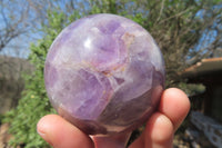 Polished Chevron Amethyst Spheres x 2 From Madagascar