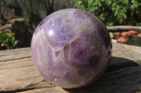 Polished Chevron Amethyst Spheres x 2 From Madagascar