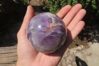 Polished Chevron Amethyst Spheres x 2 From Madagascar