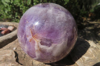 Polished Chevron Amethyst Spheres x 2 From Madagascar