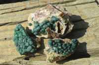 Natural Ball Malachite On Quartz Matrix Specimens x 6 From Kambove, Congo