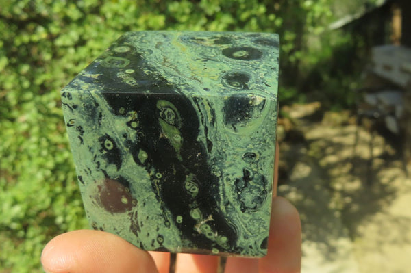 Polished Stromatolite Jasper Cubes x 4 From Madagascar