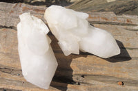 Natural Clear Quartz Crystal Clusters x 6 From Madagascar