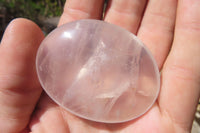 Polished Girasol Pearl Quartz Palm Stones x 24 From Ambatondrazaka, Madagascar