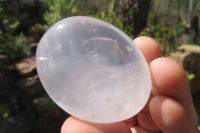 Polished Girasol Pearl Quartz Palm Stones x 24 From Ambatondrazaka, Madagascar