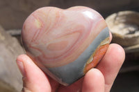 Polished Polychrome Jasper Hearts x 12 From Madagascar