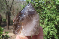 Polished Smokey Window Quartz Crystals x 4 From Madagascar