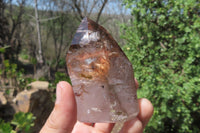 Polished Smokey Window Quartz Crystals x 4 From Madagascar