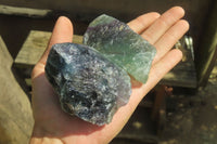 Natural Watermelon Fluorite Cobbed Specimens x 12 From Uis, Namibia