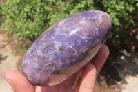 Polished Lepidolite with Pink Rubellite Standing Free Forms x 3 From Madagascar