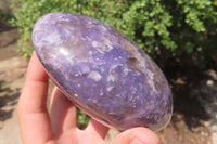 Polished Lepidolite with Pink Rubellite Standing Free Forms x 3 From Madagascar