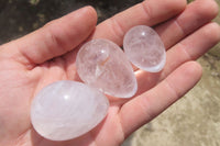 Polished Clear Rock Crystal Gemstone Eggs x 20 From Madagascar