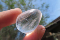 Polished Clear Rock Crystal Gemstone Eggs x 20 From Madagascar