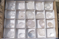 Polished Clear Rock Crystal Gemstone Eggs x 20 From Madagascar