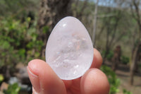 Polished Clear Rock Crystal Gemstone Eggs x 20 From Madagascar