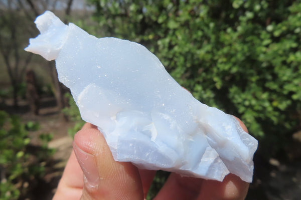 Natural Etched Blue Chalcedony Specimens x 12 From Nsanje, Malawi