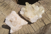 Natural Clear Quartz Crystal Clusters x 7 From Madagascar