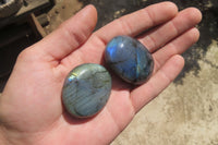 Polished Labradorite Palm Stones x 20 From Tulear, Madagascar