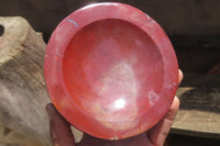 Polished Red Podocarpus Petrified Wood Sphere & Dish x 2 From Madagascar