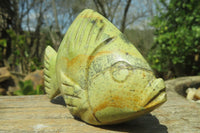 Polished Leopard Stone Fish Carvings x 3 From Zimbabwe