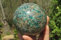 Polished Rare Emerald Mica In Matrix Sphere x 1 From Mutoko, Zimbabwe