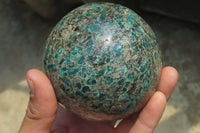 Polished Rare Emerald Mica In Matrix Sphere x 1 From Mutoko, Zimbabwe