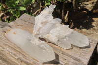 Natural Clear Quartz Crystal Formations x 2 From Madagascar