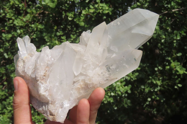 Natural Clear Quartz Crystal Formations x 2 From Madagascar