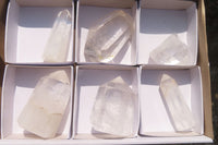 Polished Clear Quartz Points x 6 From Madagascar