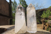 Polished Clear Quartz Points x 6 From Madagascar