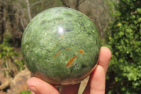 Polished Green Chrysoprase Spheres x 2 From Madagascar