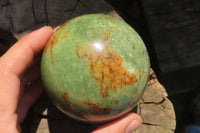 Polished Green Chrysoprase Spheres x 2 From Madagascar