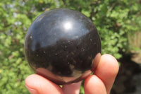 Polished Black Basalt Spheres x 12 From Madagascar