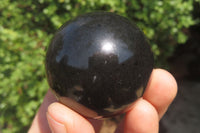 Polished Black Basalt Spheres x 12 From Madagascar