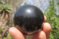 Polished Black Basalt Spheres x 12 From Madagascar